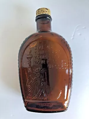 VINTAGE Log Cabin Syrup Amber Glass Commemorative Bottle Statue Of Liberty MINT • $2.50