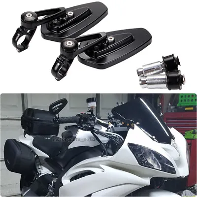 Motorcycle 7/8  Handle Bar End Side Mirrors For Yamaha Sport Yzf R6 R3 R1 Fz6r • $27.10