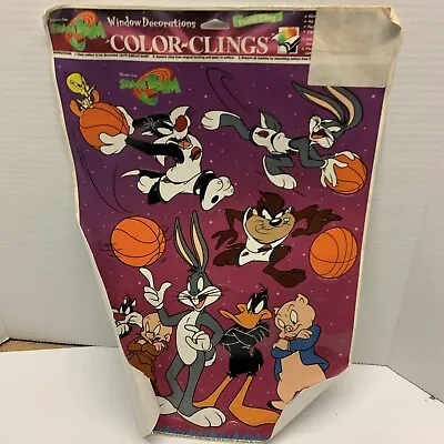 Vtg 1996 Space Jam Looney Tunes Color Cling 12 Pack Window Decorations • $8.99
