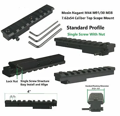 HOT!!! Mosin Nagant M44 M91/30 M38 7.62x54 Top Scope Mount Single Screw • $14.99