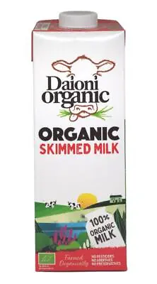 Daioni Skimmed Organic  UHT Milk 1L X 6 • £18.99