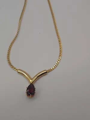 Vintage Garnet Goldtone Necklace  • $7.49
