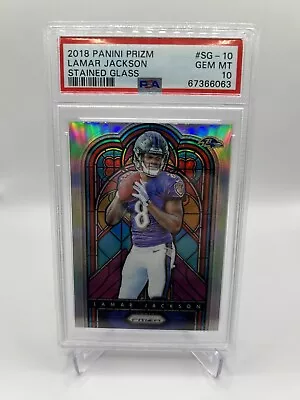 2018 Panini Prizm Lamar Jackson Stained Glass Case Hit SSP #SG-10 PSA 10 MVP! • $1250