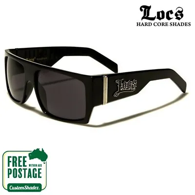$19.95 • Buy Locs Sunglasses - Men's Large Flat Top Frame - Black - Free Post In Aus UV 400