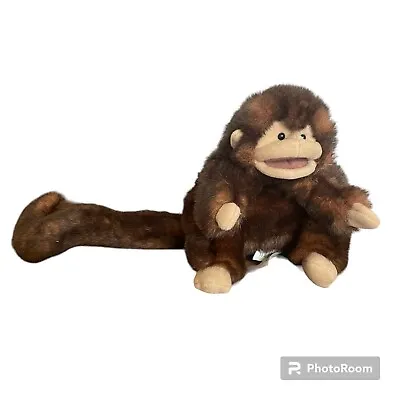 Folkmanis Hand Puppet Monkey 10” Brown Plush Stuffed Animal Long Tail • $12.99