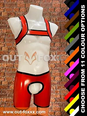 Chap Short & Harness Set - Hunter Rubber Latex Crotchless Chap Short & Harness • £54.99