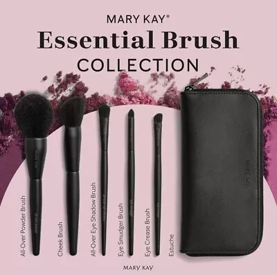 Mary Kay Essential Brush Collection 5 Brushes &zippered Bag NEW Ships Free • $27.75