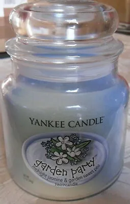 Yankee Medium Swirl Jar  Garden Party  Midnight Jasmine & Garden Sweet Pea Usa • £29.95