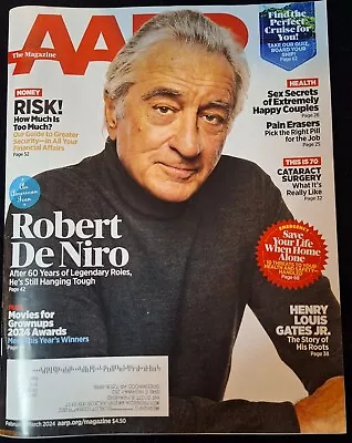 AARP MAGAZINE - FEBRUARY/MARCH 2024 - ROBERT DeNIRO  On Cover. • $4.95