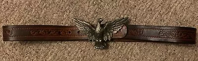 American Eagle Belt Buckle - Vintage Leather Belt 38” • £25