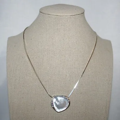 Silpada Silver Mother Of Pearl & CZ  Stargazer  Necklace N2803 - Imperfect • $50
