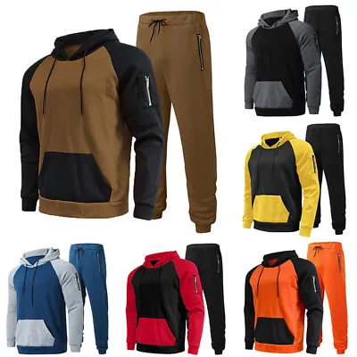 Mens Sweatsuits 2 Piece Hoodie Tracksuit Sets Casual Pants Jogging Sports Suits • $26.39