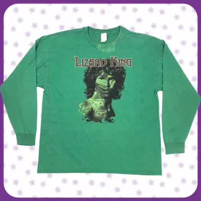 Vintage The Doors Lizard King Band Green Tee Shirt Long Sleeve Size XL 2000 Vtg • $39