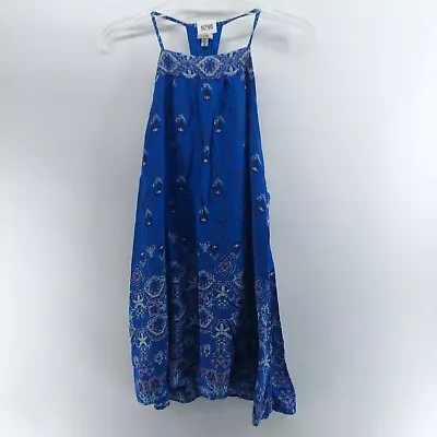 Ecote Dress Women's  Size M Blue Floral Lined Summer Halter Back T • $19.99