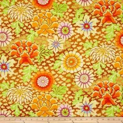 OOP BTY Kaffe Fassett Dream PWGP148 Yellow Floral FreeSpirit Quilt Cotton Fabric • $17.99