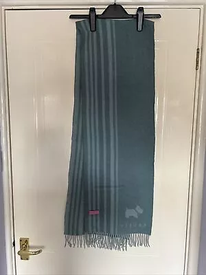 Womens Green Striped Reversible Radley Scarf 70 Inches Long • £19.95