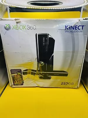 Xbox 360 Slim 250GB Console Bundle Tested W/ KINECT & 2 Gaming Controllers-READ! • $110