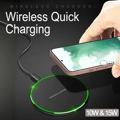 $14.99 • Buy 10W /15W Qi Wireless Charger FAST Charging For Samsung Galaxy A22 A52S S21 FE 5G