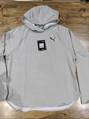 $20 • Buy Women's Puma Lightweight Active Pullover Hoodie Light Grey Size 16 Drycell BNWT
