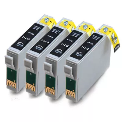 £12.98 • Buy Badger Inks X4 Black Compatible Ink Cartridges Replacement For T0711