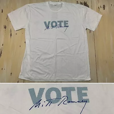 VOTE MITT ROMNEY - Royal Apparel White Cotton Republican T-shirt Mens 2XL • $15.83