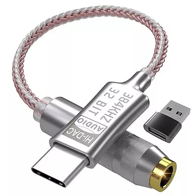 USB C DAC [♪Hi-Res 32bit 384KHz♪] USB C To 3.5mm Audio Adapter With ALC5686 C... • $22.19