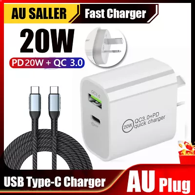 $4.33 • Buy DUAL USB Type C QC3.0Wall Charger Fast PD Power Adapter For Android IPhone Lot