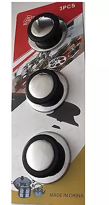 £3.89 • Buy  Pot/Pan Lid Cover Handle Replacement Knobs Black/silver METAL COOKWARE-3Pcs