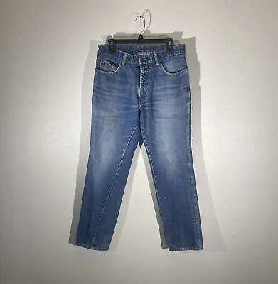 Vintage 90s Sasson Jeans 32x29 Blue Denim Distressed Classic Pants Western • $28.95