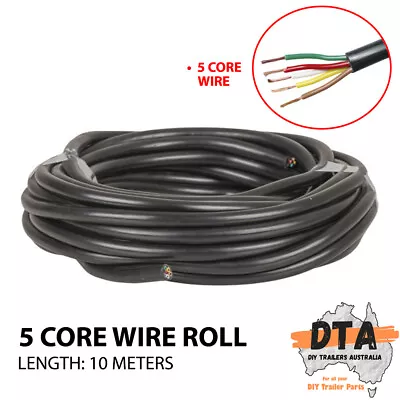 10M X 5 Core Wire Cable Trailer Cable Automotive Boat Caravan Truck Coil V90 PVC • $25.50