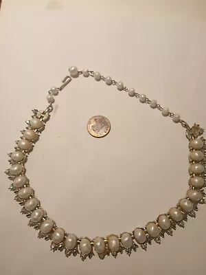 Vintage Faux Pearl Necklace Collar Choker Marked Coro • $8