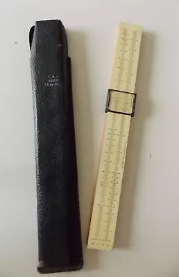 K&E Keuffel & Esser Beginner's Slide Rule 4058W In Black Leather Case • $24.97