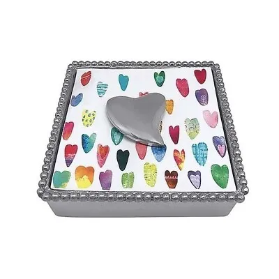 Mariposa Heart Beaded Napkin Box • $48