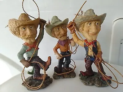 Cowboy X 3  Figurines Country And Western Characture By Elgate • £25