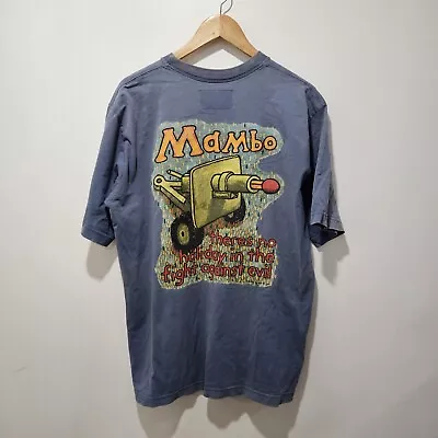 Vintage Mambo Blue T-Shirt Size L Theres No Holiday In The Fight Against Evil  • $97.83