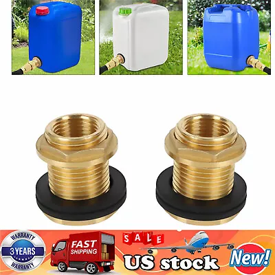 1/2  Female NPT 3/4  Male Soild Brass Water Tank Connector Theaded Bulkhead Set • $6.30