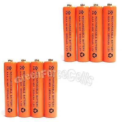8 Pcs AAA 1800mAh NiMH 1.2V Rechargeable Battery Cell RC MP3 Orange US Stock • $11.30