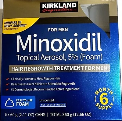 KIRKLAND MINOXIDIL 5% FOAM Hair Regrowth 1 2 3 4 5 6 MONTHS Exp 04/2025 New • $38.90