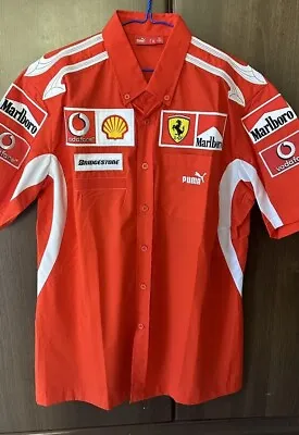 FERRARI F1 Team Pit Crew Shirt Puma Official Marlboro Men Size M Red Formula One • $357