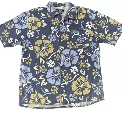 Quiksilver Vintage Short Sleeve Size XL Button Up Collared Tropical Floral Shirt • $66