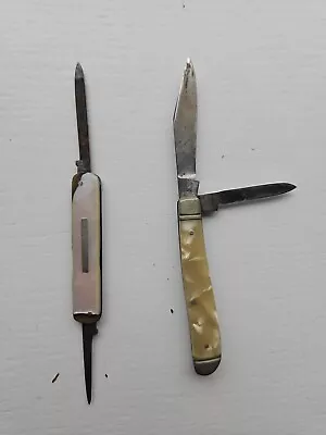 Boker 9908 Pocket Knife And 2 Blade File Folding Cracked Ice Handle ? Vintage  • $9.99