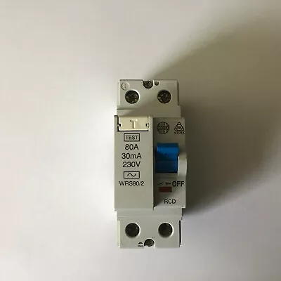 £7.50 • Buy WYLEX 80 AMP 30 MA DOUBLE POLE RCD TYPE AC WRS80/2