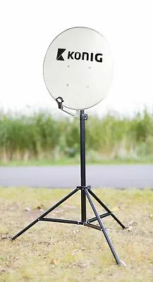 Tall Satellite Dish Tripod Mount Stand Camping Touring Caravan Sky Freesat Pegs • £40.92