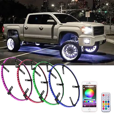 4* Car Truck 17.5'' RGBW LED Wheel Ring Neon Light  For Ford F-150 F-250 F-350 • $200.68