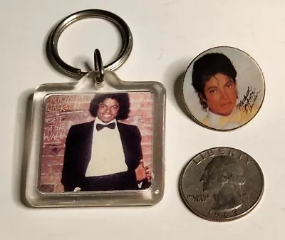 Michael Jackson Double Sided Picture Keychain And Lapel Pin • $6.49