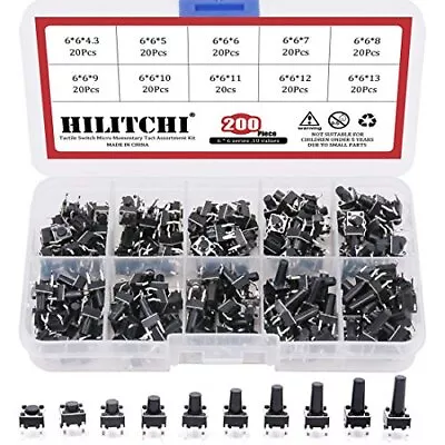 200-Pcs 6 X 6mm Tactile Push Button Switch Micro Momentary Tact Assortment Ki... • $11.99