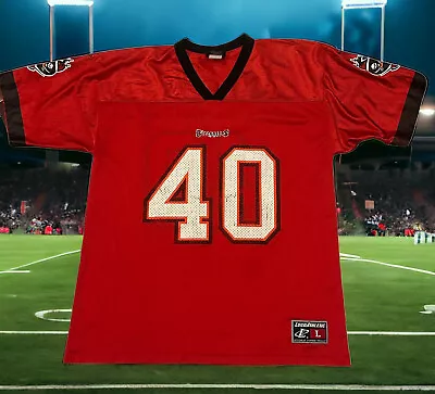 Tampa Bay Buccaneers Red Mike Alstott Logo Athletic Men’s Mesh Jersey Size L NFL • $20.22