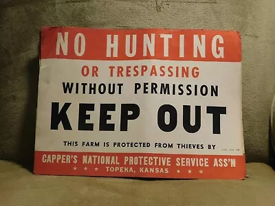 Lot Of 4 Vintage No Trespassing/Hunting Paper Signs Capper's Protective Ass'n • $15.99