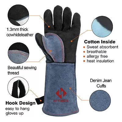 16  TIG Welding Gloves Leather Heat Resistant Lined For Mig Tig Welders Gloves • £9