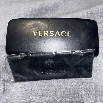 Well Used Versace Sunglasses/Eyeglasses Hard Case With Unused Cleaning Cloth • $8